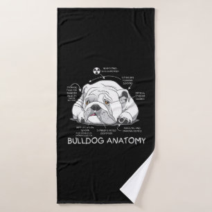 Toalha De Banho Engraçado Cachorro Inglês Anatomia Cão Biologia