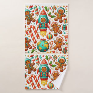 Toalha De Banho espaço de biscoito de gengibre de Natal