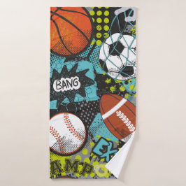 Toalha De Banho Esportes de Festa de aniversário I