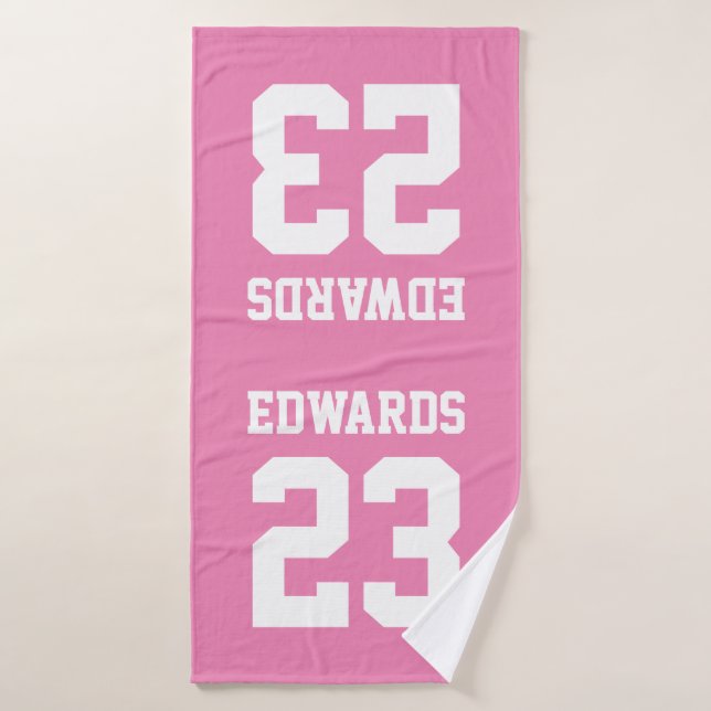 Toalha De Banho Esportes Personalizados Numerados com Nome (Toalha de Banho)