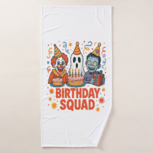Toalha De Banho Esquadrão de Aniversário de Halloween Palhaço Sini