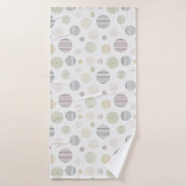 Toalha De Banho Estilo geométrico em círculo branco