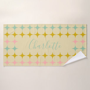 Toalha De Banho Estrelas do meio século Mod   Vintage Color Perso