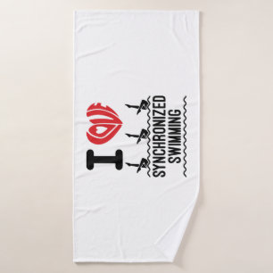 Toalha De Banho Eu Adoro Nadar Sincronizado