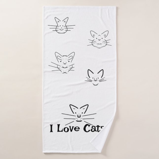 Toalha De Banho Eu Amo Gatos (Toalha de Banho)