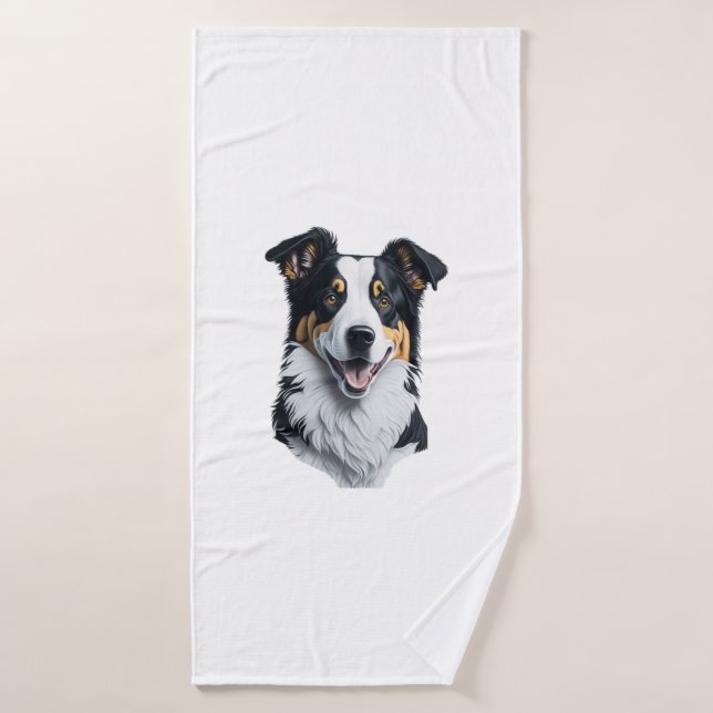 Toalha De Banho Face de Border Collie (Toalha de Banho)