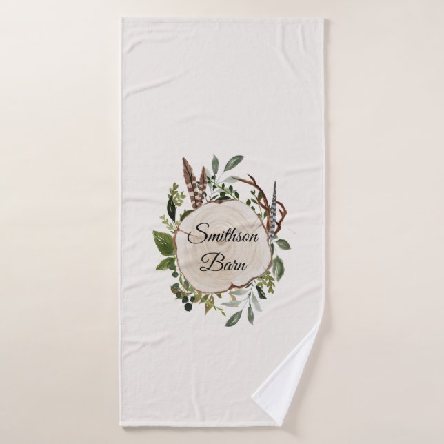 Toalha De Banho Fatia russa de madeira de giz foliar (Toalha de Banho)