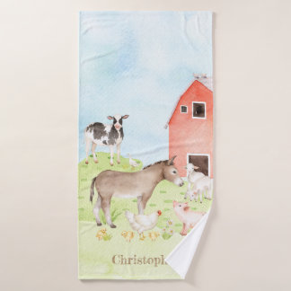 Toalha De Banho Fazenda de Animais Infantil