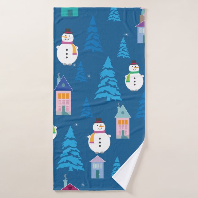Toalha De Banho Feliz Padrão de Natal (Toalha de Banho)