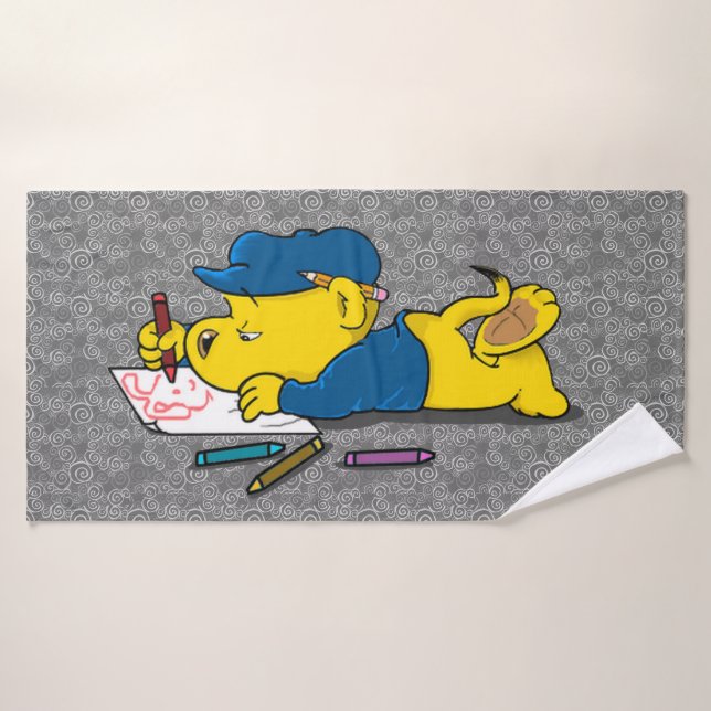 Toalha De Banho Ferald Desenhando Com Crayons Bath Towel (Toalha de Banho)