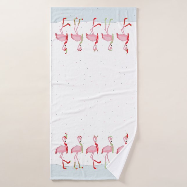 Toalha De Banho flamingo de Natal (Toalha de Banho)