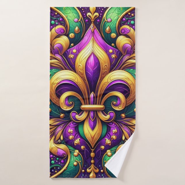 Toalha De Banho fleur de lis mardi gras (Toalha de Banho)