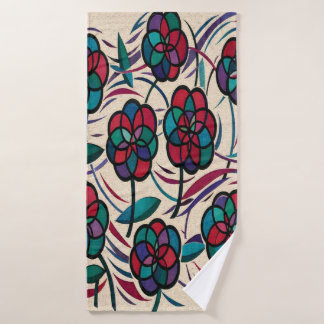 Toalha De Banho Flor de Mosaico