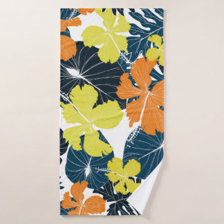 Toalha De Banho Flor de primavera: Textura Floral Vintage