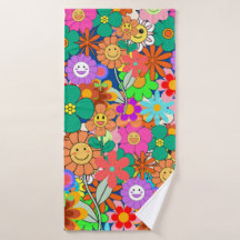 Flores Retro Groovy Boho Hippie