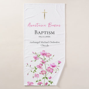Toalha De Banho Flores Rosa Livres, Flores Ortodoxas, Presente De