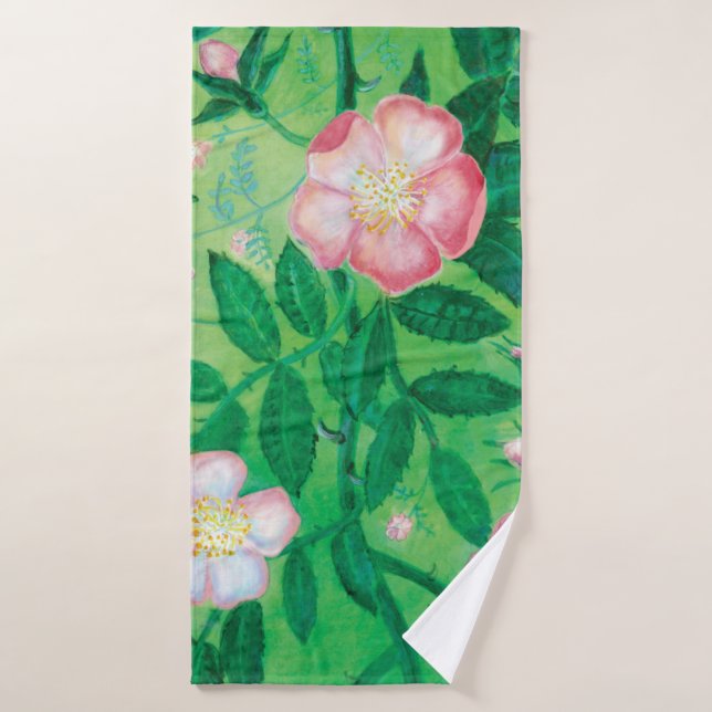 Toalha De Banho Flores rosa selvagens (Toalha de Banho)