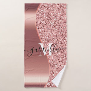 Toalha De Banho Folha de rosa Dourada