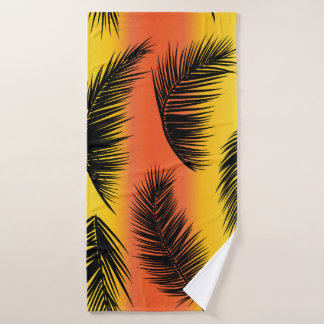 Toalha De Banho Folhas de palmeiras: padrão uniforme.