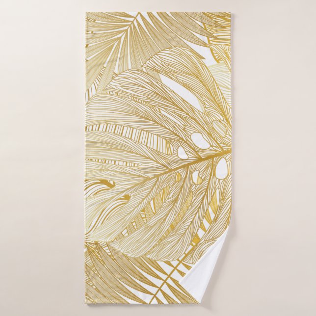 Toalha De Banho Folhas tropicais de palma: padrão de colheita. (Toalha de Banho)
