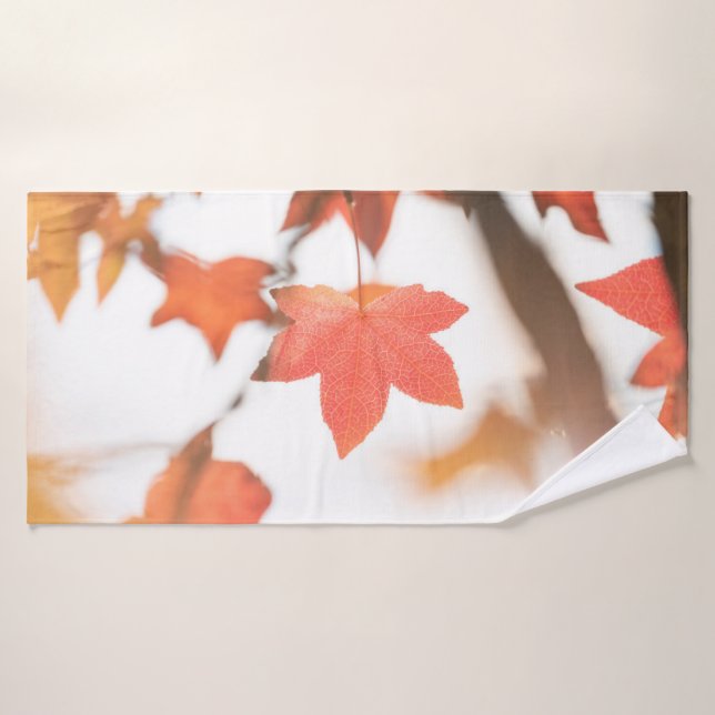 Toalha De Banho Foto da Natureza do Folheto Vermelho (Toalha de Banho)