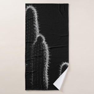 TOALHA DE BANHO FOTO GRAYSCALE DE CACTUS