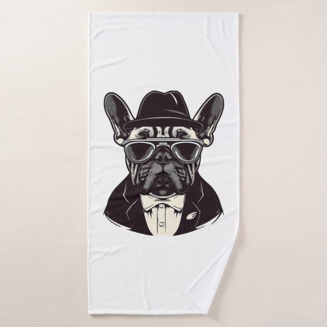 Toalha De Banho Frenchie O Gangster (Toalha de Banho)