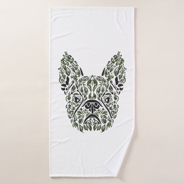 Toalha De Banho Frenchie Puppy Art (Toalha de Banho)