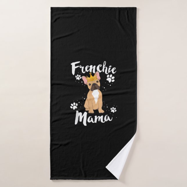 Toalha De Banho frenesi buldog frenchie mama presente de mãe (Toalha de Banho)