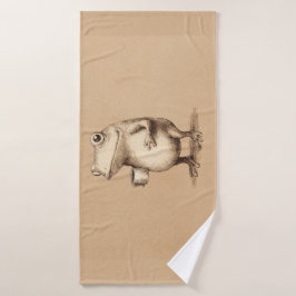 Toalha De Banho Frog with Coffee – Whimsical Vintage Animal