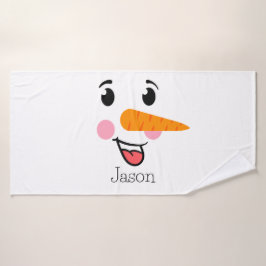 Toalha De Banho Frosty the Snowman Happy Face
