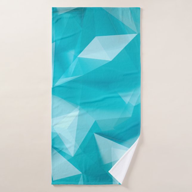 Toalha De Banho Fundo azul turquesa com cristais, triângulo (Toalha de Banho)