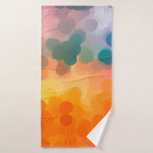 Toalha De Banho fundo de cor d'água laranja abstrato. Ilustração