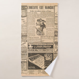 Toalha De Banho Fundo de papel usado. Páginas de jornal antigas c