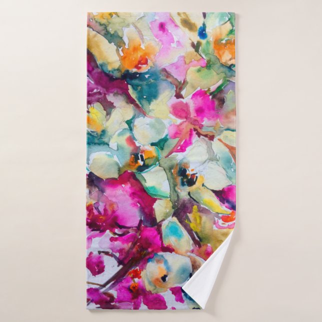Toalha De Banho fundo decorativo brilhante abstrato. Flo (Toalha de Banho)