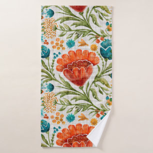 Toalha De Banho Fundo do motif de flor aquática. Mão pintada e