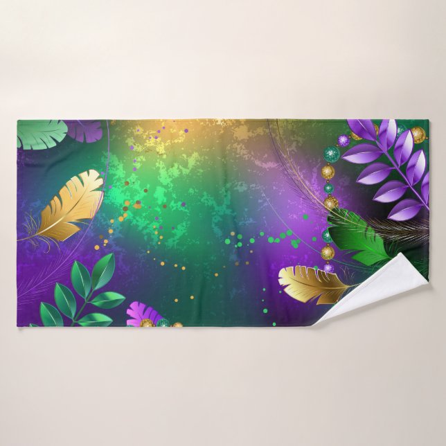 Toalha De Banho Fundo márdi iridescente com miçangas (Toalha de Banho)