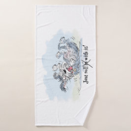 Toalha De Banho Funny Dog Rolling Cartoon