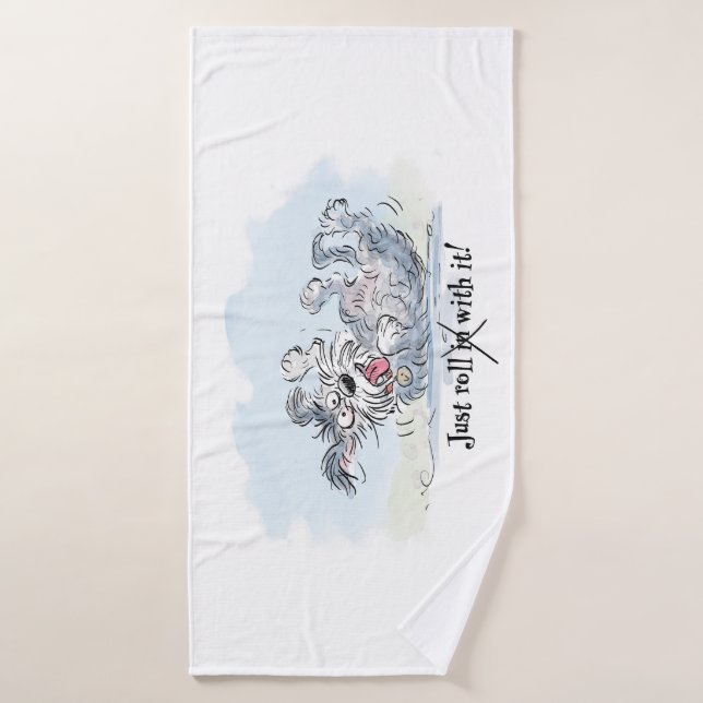 Toalha De Banho Funny Dog Rolling Cartoon (Toalha de Banho)