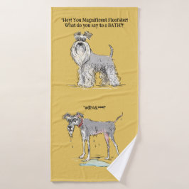 Toalha De Banho Funny Schnauzer Towel