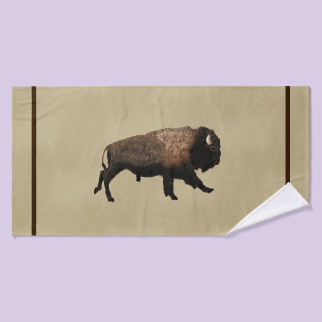 Toalha De Banho Galloping Bison Em Papel Antigo (Toalha de Banho)