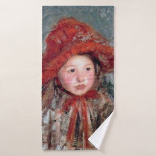 Toalha De Banho Garota com chapéu vermelho grande, Mary Cassatt