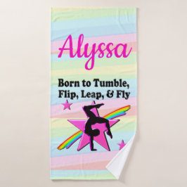 TOALHA DE BANHO GAROTA DA GINÁSTICA DA RAINHA DE TUMBLIA