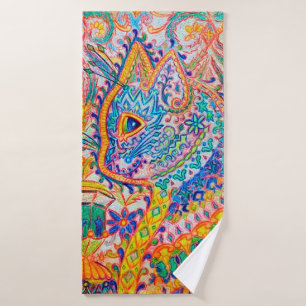 Toalha De Banho Gato Psicodélico, Louis Wain