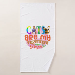 Toalha De Banho Gatos De Arte Cat São Minhas Pessoas Favoritas