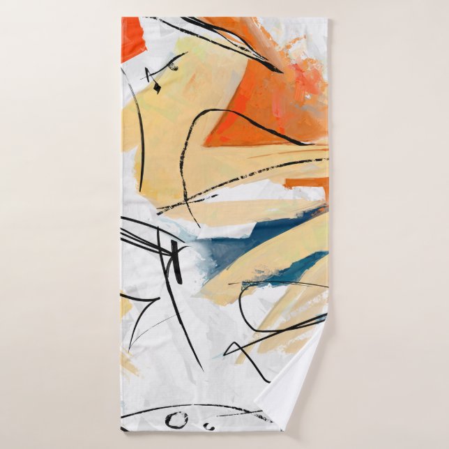Toalha De Banho Geometric strokes abstraction. Abstract painting,  (Toalha de Banho)