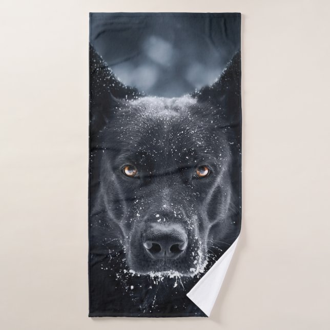 Toalha De Banho German shepherd Preto (Toalha de Banho)