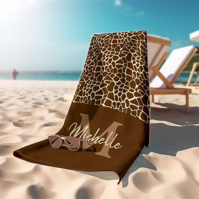 Toalha De Banho Girafa Personalizada Padrão Monograma Malhação Yog (Criador carregado)