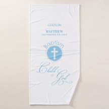 Godson Baptism Blue Child of Deus Personalizado