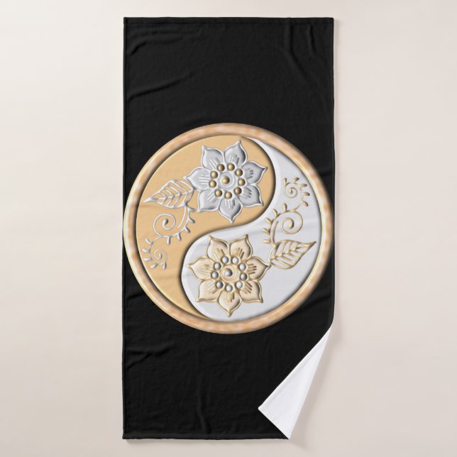Toalha De Banho Gold & Silver Yin Yang  (Toalha de Banho)